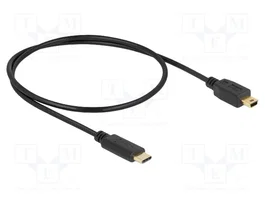 DELOCK Câble USB 2.0 avec USB B mini prise et USB C, noir, 0,5m