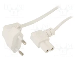 GEMBIRD Câble d'alimentation H03VVH2-F 2x0,75mm2 Blanc 2,5m