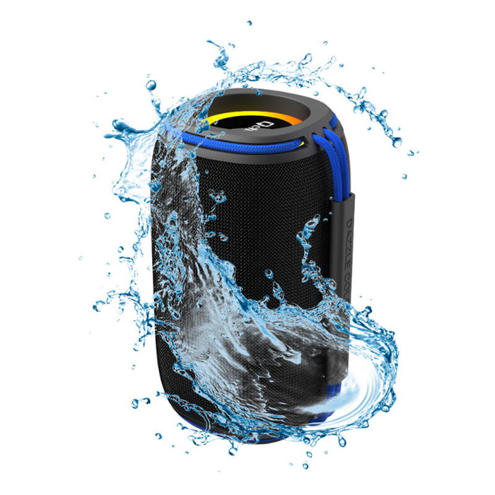 Qcharx international Flow Enceinte Bluetooth 5.3 15W Noir avec Anse Bleue Haut-parleur Portatif Qcharx international Flow Enceinte Bluetooth 5.3 15W Noir avec Anse Bleue Haut-parleur Portatif