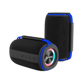 Qcharx international Flow Enceinte Bluetooth 5.3 15W Noir avec Anse Bleue Haut-parleur Portatif