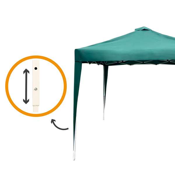 Color Baby Cenador Plegable Vert avec Cheminée Max-Air 300 x 300 x 250 cm - Tonnelle de Jardin en Acier et Toile