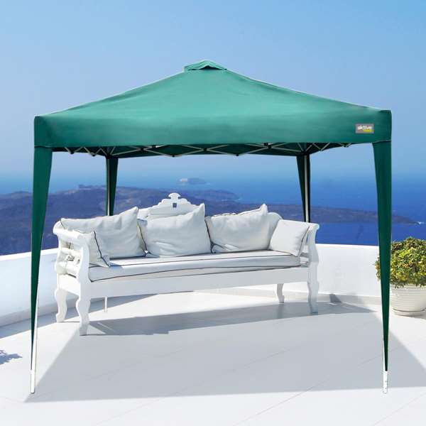 Color Baby Cenador Plegable Vert avec Cheminée Max-Air 300 x 300 x 250 cm - Tonnelle de Jardin en Acier et Toile