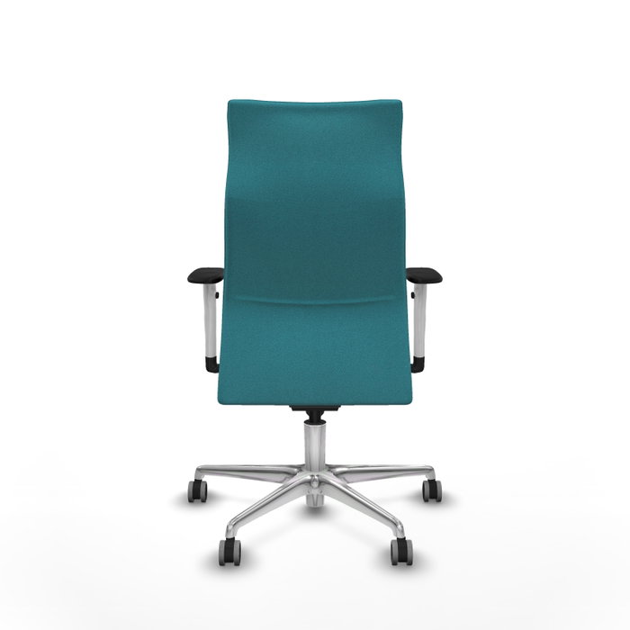 Piqueras Y Crespo Chaise Albacete Turquoise avec mécanisme synchrone et base aluminium