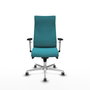 Piqueras Y Crespo Chaise Albacete Turquoise avec mécanisme synchrone et base aluminium