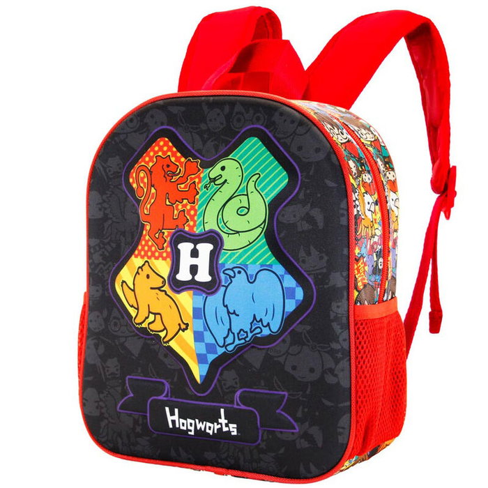 KARACTERMANIA Sac à dos 3D Harry Potter Hogwarts 31 cm, compartiment principal à zip, poches latérales en filet, pour enfant