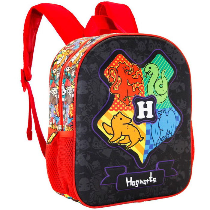 KARACTERMANIA Sac à dos 3D Harry Potter Hogwarts 31 cm, compartiment principal à zip, poches latérales en filet, pour enfant