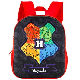 KARACTERMANIA Sac à dos 3D Harry Potter Hogwarts 31 cm, compartiment principal à zip, poches latérales en filet, pour enfant