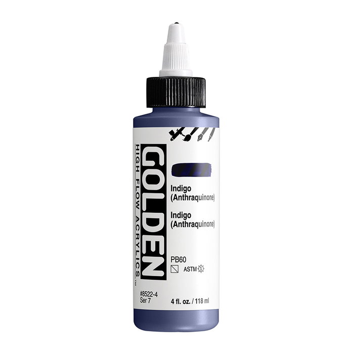 Golden High Flow Couleurs Acryliques Indigo (Antraquinone) 118 ml Golden High Flow Couleurs Acryliques Indigo (Antraquinone) 118 ml