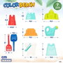 Color Baby - Jeu de Plage pour Enfants, Cubo Castillo, Seau avec Pelles 27 cm, Arrosoir et 5 Moules, 18 cm, Bolsa