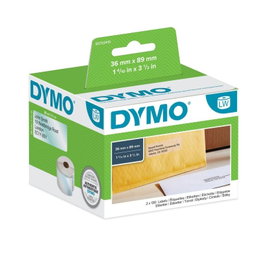 Dymo 99013 S0722410 Étiquettes LabelWriter pour expédition et organisation, Thermodirect, compatibles avec séries 450, 550, 4XL, 5XL et Wireless, blanc