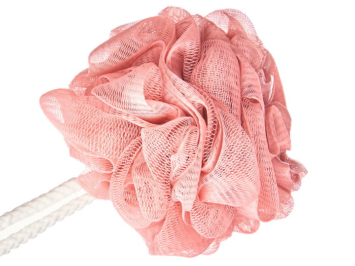 BERILO Set de 3 pompons de bain PVC et tissu, assortiment de 2 couleurs BERILO Set de 3 pompons de bain PVC et tissu, assortiment de 2 couleurs