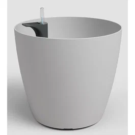 ARTEVASI San Remo SWS 36 MA - Pot de fleurs avec pieds pour intérieur et extérieur en plastique résistant UV - Gris clair - Ø36 x H33.5 cm - 25 litres