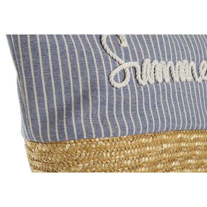 Sac-à-main Femme Home ESPRIT Bleu Beige Naturel 52 x 16 x 33 cm (2 Unités)