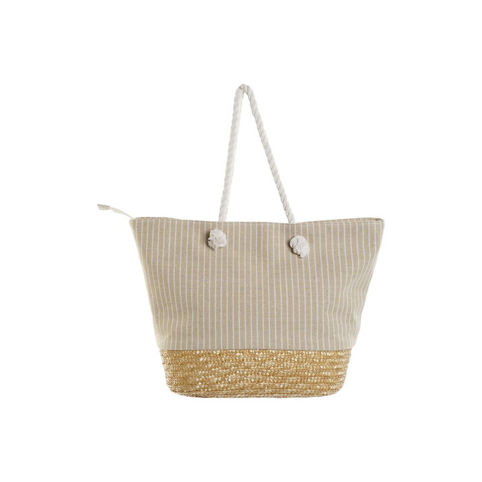 Sac-à-main Femme Home ESPRIT Bleu Beige Naturel 52 x 16 x 33 cm (2 Unités)