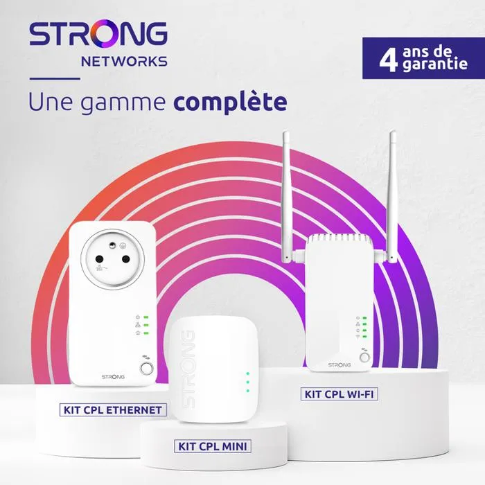 STRONG - Kit CPL Powerline 1000 Mbps - 2 Adaptateurs Gigabit avec Prise Filtrée - Plug & Play - Internet Haut Débit - Streaming 4K STRONG - Kit CPL Powerline 1000 Mbps - 2 Adaptateurs Gigabit avec Prise Filtrée - Plug & Play - Internet Haut Débit - Streaming 4K