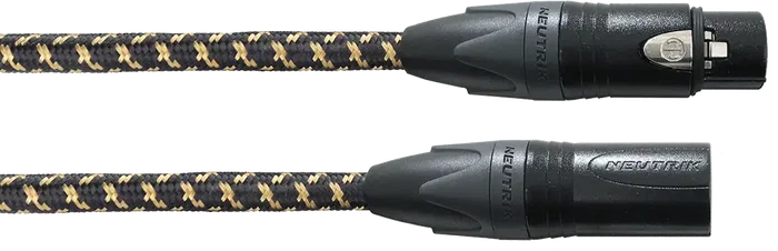 CORDIAL 25th Anniv Câble Micro XLR 10 m Tweed Doré Neutrik