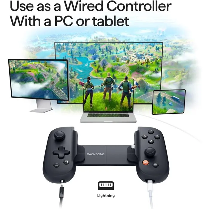 Backbone One PlayStation Edition - Manette filaire pour iPhone - Noir - Compatible Xbox Game Pass, Apple Arcade et streaming