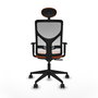 Piqueras y Crespo Chaise de Bureau Motilla avec Appui-tête, Orange et Blanc