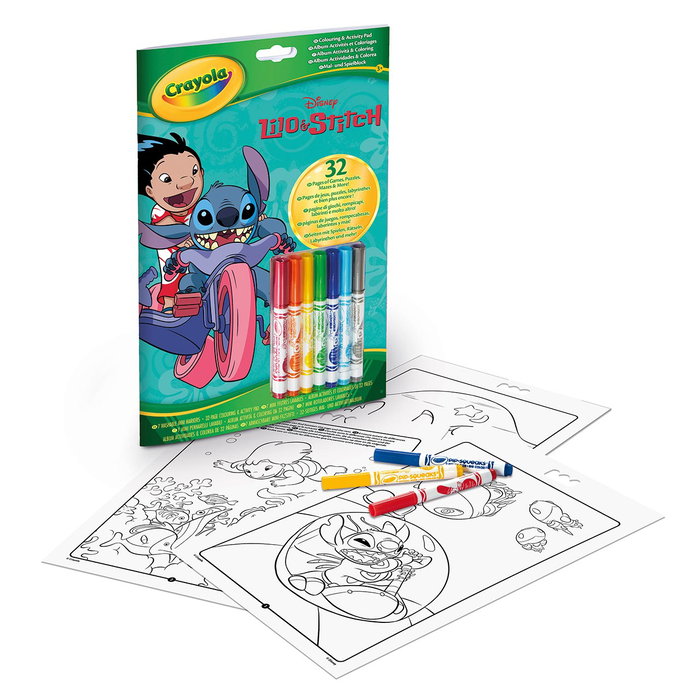 Crayola Kit de Dessin Lilo & Stitch avec 7 Marqueurs Lavables