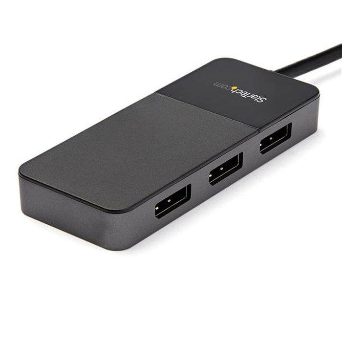 StarTech Hub MST DisplayPort 1.4 à 3 ports - Répartiteur Triple Moniteur pour PC - Support 8K Ultra HD 7680x4320 à 30 Hz - Alimenté par USB - Windows - Noir/Gris