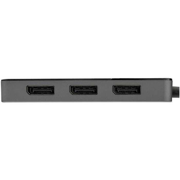 StarTech Hub MST DisplayPort 1.4 à 3 ports - Répartiteur Triple Moniteur pour PC - Support 8K Ultra HD 7680x4320 à 30 Hz - Alimenté par USB - Windows - Noir/Gris