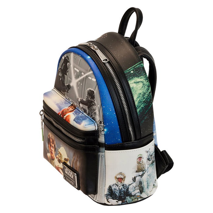 Loungefly Sac à dos Star Wars L'Empire contre-attaque Final Frames en cuir vegan, 25 cm, 22.5x25x11.25 cm, bretelles ajustables Loungefly Sac à dos Star Wars L'Empire contre-attaque Final Frames en cuir vegan, 25 cm, 22.5x25x11.25 cm, bretelles ajustables