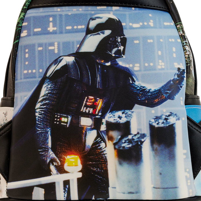 Loungefly Sac à dos Star Wars L'Empire contre-attaque Final Frames en cuir vegan, 25 cm, 22.5x25x11.25 cm, bretelles ajustables Loungefly Sac à dos Star Wars L'Empire contre-attaque Final Frames en cuir vegan, 25 cm, 22.5x25x11.25 cm, bretelles ajustables