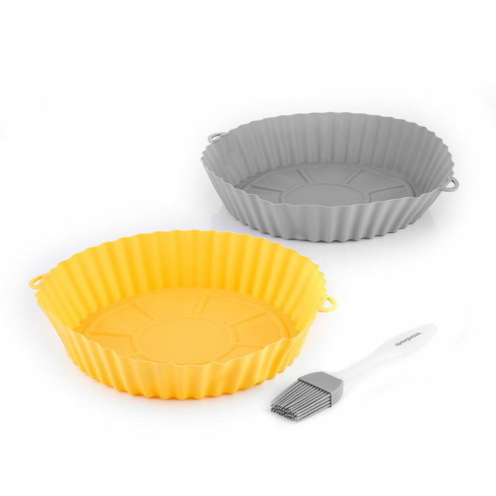 Pack Paniers en Silicone avec Pinceau pour Friteuses à Air et Friteuse à Air avec Gril, Accessoires et Livre de Recettes InnovaG