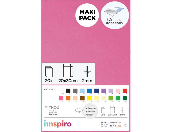 Innspiro Lot de 20 feuilles de mousse EVA rose clair 20x30 cm x 2 mm Innspiro Lot de 20 feuilles de mousse EVA rose clair 20x30 cm x 2 mm