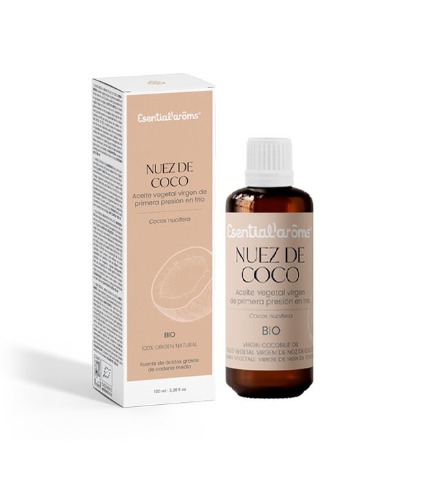 ESENTIAL AROMS Huile végétale de noix de coco BIO 100ml ESENTIAL AROMS Huile végétale de noix de coco BIO 100ml