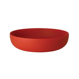 Alessi JM17/29 RT Corbeille ronde en acier et résine rouge 29 cm - Design Jasper Morrison, minimaliste pour la maison
