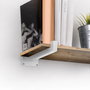 Emuca Jeu de supports pour étagères en bois Shelf droit avec tube carré, Acier, Peint en blanc