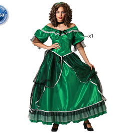 Disfraz Dama Sureña - Déguisement Vert pour Femme Adulte, Robe, Taille XL, Polyester