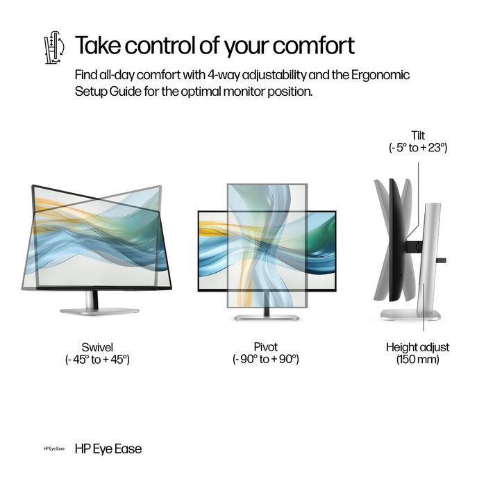 HP Écran FHD USB-C 23,8 pouces HP Series 5 Pro – HP 524pu Noir