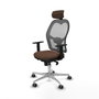 Piqueras y Crespo 1D086G2 Chaise de Bureau avec Appui-tête Gris Brun foncé