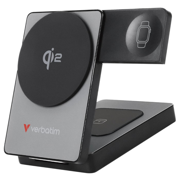 Verbatim Charge ‘n’ Go 3-in-1 Qi2 Magnetic Wireless Power Bank 5000 mAh Gris Verbatim Charge ‘n’ Go 3-in-1 Qi2 Magnetic Wireless Power Bank 5000 mAh Gris