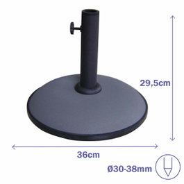 Marbueno Base de Parasol Ronde en Ciment Gris 11kg