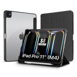Subblim Clear Shock Case Étui iPad Pro 11" 2024 M4 7e Génération Coque Folio Transparente Noir