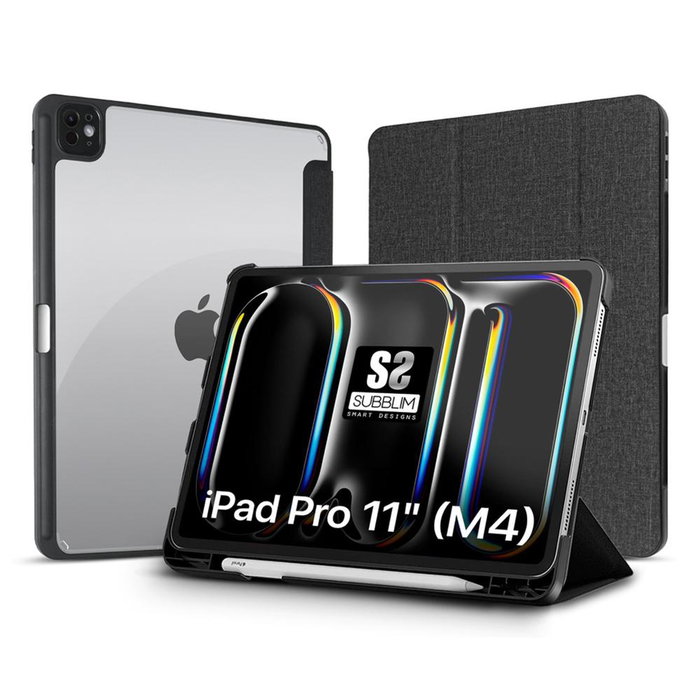 Subblim Clear Shock Case Étui iPad Pro 11" 2024 M4 7e Génération Coque Folio Transparente Noir Subblim Clear Shock Case Étui iPad Pro 11" 2024 M4 7e Génération Coque Folio Transparente Noir