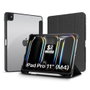 Subblim Clear Shock Case Étui iPad Pro 11" 2024 M4 7e Génération Coque Folio Transparente Noir