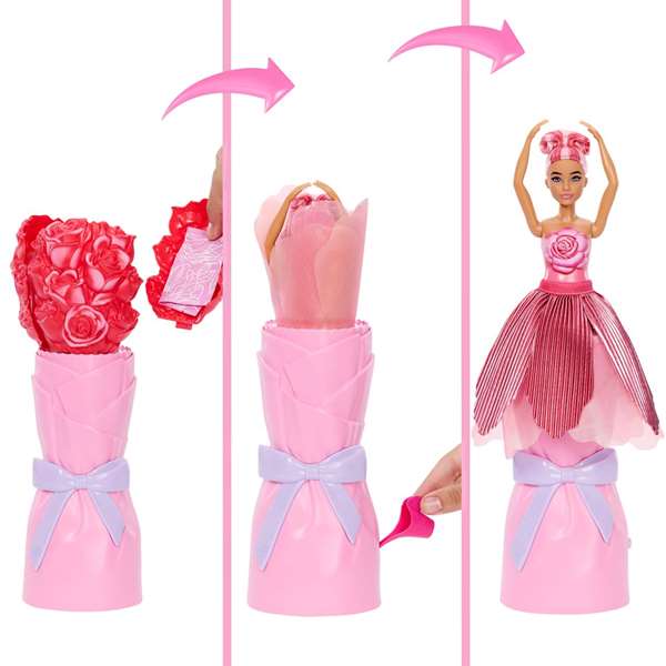 Mattel Barbie Petal Pop Rosa Roja - Poupée 32x12x12 cm, Âge recommandé: 3 ans