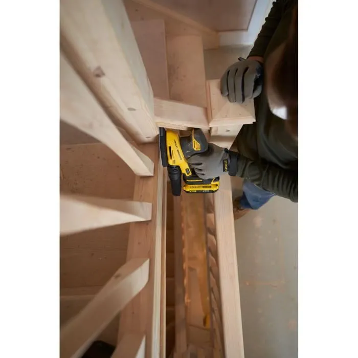Stanley Fatmax V20 SFMCW221B-XJ - Ponceuse de finition sans fil 18V, 100 x 140 mm, vitesse variable 12000 tr/min, aspiration poussière - sans batterie Stanley Fatmax V20 SFMCW221B-XJ - Ponceuse de finition sans fil 18V, 100 x 140 mm, vitesse variable 12000 tr/min, aspiration poussière - sans batterie