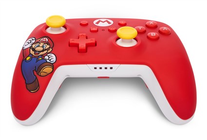 PowerA NSGP0012-01 Manette Sans Fil Rechargeable Officielle Nintendo Switch avec Design Mario, 2 Boutons Programmables, Motion Controls, Autonomie 30 Heures
