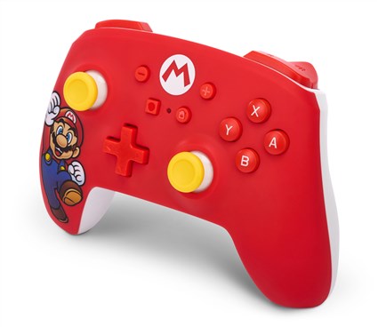 PowerA NSGP0012-01 Manette Sans Fil Rechargeable Officielle Nintendo Switch avec Design Mario, 2 Boutons Programmables, Motion Controls, Autonomie 30 Heures