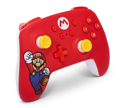 PowerA NSGP0012-01 Manette Sans Fil Rechargeable Officielle Nintendo Switch avec Design Mario, 2 Boutons Programmables, Motion Controls, Autonomie 30 Heures