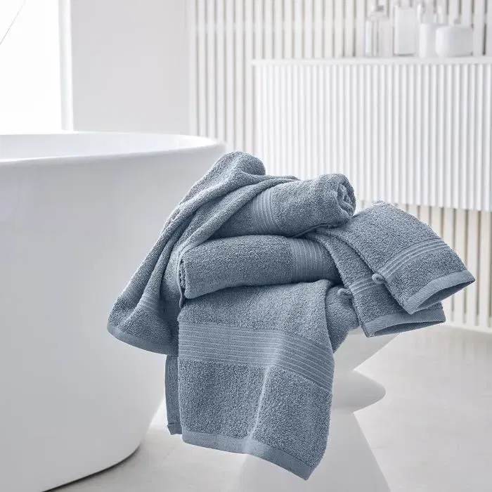 Today Essential Maxi Drap de Bain Denim 90x150 cm - 100% Coton 450 g/m² - Douceur Exceptionnelle