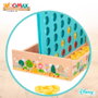 WOOMAX Jeu de Société 4 en Ligne en Bois Disney - 37 Pièces, Plateau 25x15,5 cm - À Partir de 3 Ans
