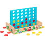 WOOMAX Jeu de Société 4 en Ligne en Bois Disney - 37 Pièces, Plateau 25x15,5 cm - À Partir de 3 Ans