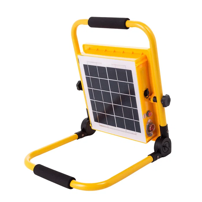 Ho-Solarfl Projecteur LED Solaire 30W, 6500K, 8000mAh, avec Panneau Solaire 6V/9W, Télécommande et Fonction Power Bank