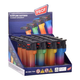 Prof Briquet électronique torche rechargeable flamme bleue couleurs assorties 6x10,5x2,9 cm